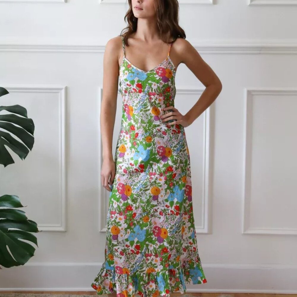 Mille Roma Slip Dress in Summer Garden XXS